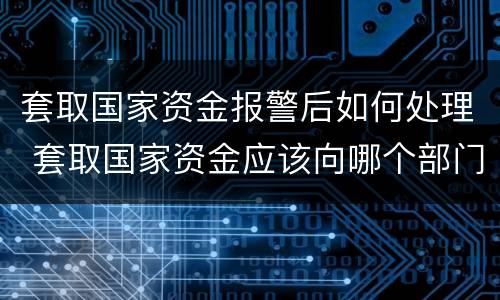 套取国家资金报警后如何处理 套取国家资金应该向哪个部门举报