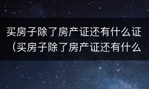买房子除了房产证还有什么证（买房子除了房产证还有什么证件）