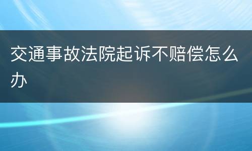 交通事故法院起诉不赔偿怎么办