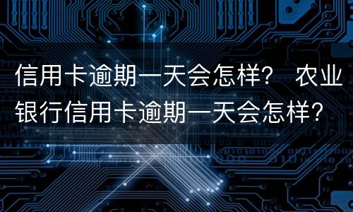 信用卡逾期一天会怎样？ 农业银行信用卡逾期一天会怎样?