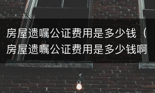 房屋遗嘱公证费用是多少钱（房屋遗嘱公证费用是多少钱啊）