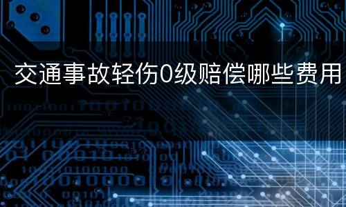 交通事故轻伤0级赔偿哪些费用