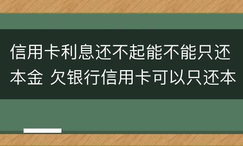 信用卡利息还不起能不能只还本金 欠银行信用卡可以只还本金吗