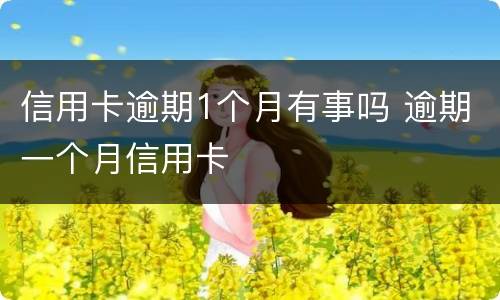 信用卡逾期1个月有事吗 逾期一个月信用卡