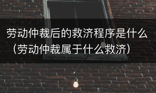 劳动仲裁后的救济程序是什么（劳动仲裁属于什么救济）