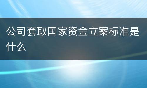 公司套取国家资金立案标准是什么