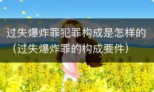 过失爆炸罪犯罪构成是怎样的（过失爆炸罪的构成要件）