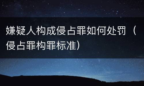 嫌疑人构成侵占罪如何处罚（侵占罪构罪标准）