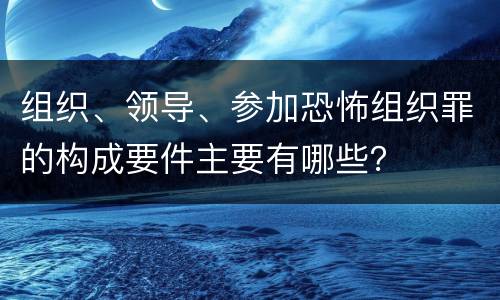 组织、领导、参加恐怖组织罪的构成要件主要有哪些？