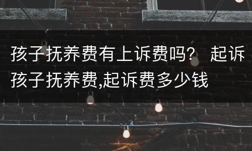孩子抚养费有上诉费吗？ 起诉孩子抚养费,起诉费多少钱