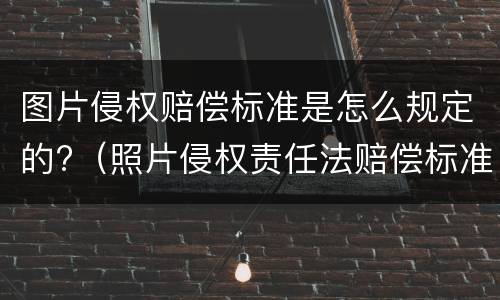 图片侵权赔偿标准是怎么规定的?（照片侵权责任法赔偿标准）