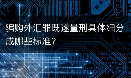 骗购外汇罪既遂量刑具体细分成哪些标准?