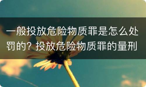 一般投放危险物质罪是怎么处罚的? 投放危险物质罪的量刑