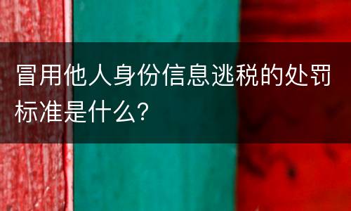 冒用他人身份信息逃税的处罚标准是什么？