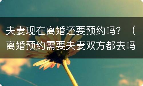 夫妻现在离婚还要预约吗？（离婚预约需要夫妻双方都去吗）