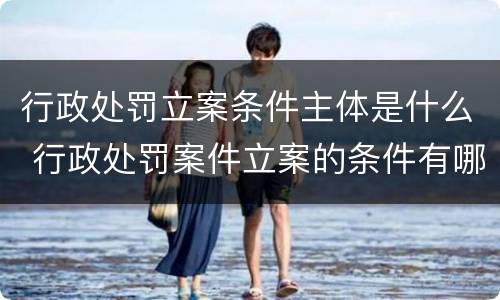 行政处罚立案条件主体是什么 行政处罚案件立案的条件有哪些
