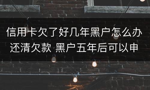 信用卡欠了好几年黑户怎么办 还清欠款 黑户五年后可以申请信用卡吗