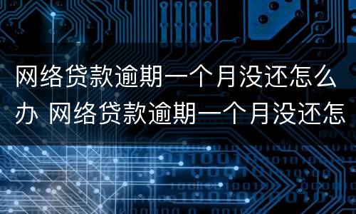 网络贷款逾期一个月没还怎么办 网络贷款逾期一个月没还怎么办啊