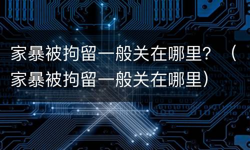 家暴被拘留一般关在哪里？（家暴被拘留一般关在哪里）