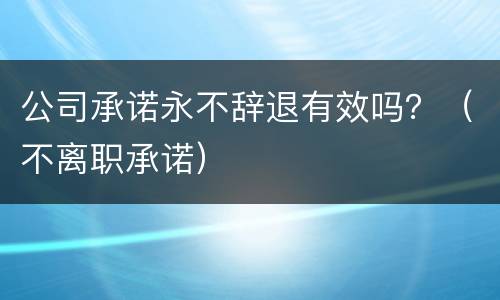 公司承诺永不辞退有效吗？（不离职承诺）