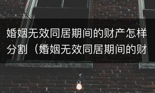 婚姻无效同居期间的财产怎样分割（婚姻无效同居期间的财产怎样分割呢）