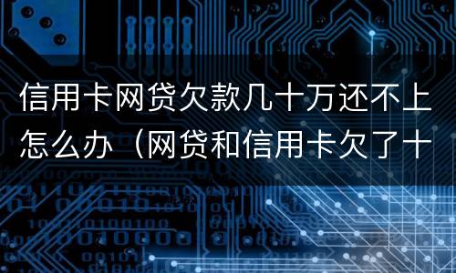 信用卡网贷欠款几十万还不上怎么办（网贷和信用卡欠了十几万,应该怎么办?）