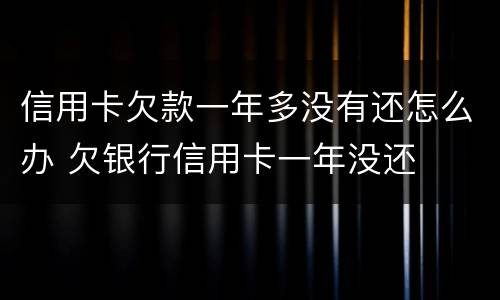 信用卡欠款一年多没有还怎么办 欠银行信用卡一年没还