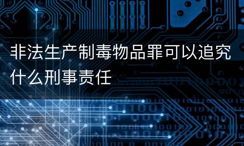 非法生产制毒物品罪可以追究什么刑事责任
