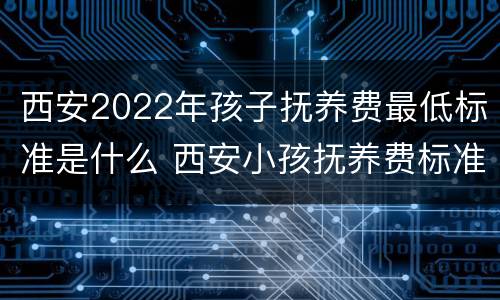 西安2022年孩子抚养费最低标准是什么 西安小孩抚养费标准一月多少钱