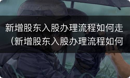 新增股东入股办理流程如何走（新增股东入股办理流程如何走程序）