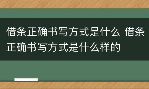借条正确书写方式是什么 借条正确书写方式是什么样的