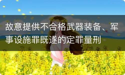 故意提供不合格武器装备、军事设施罪既遂的定罪量刑