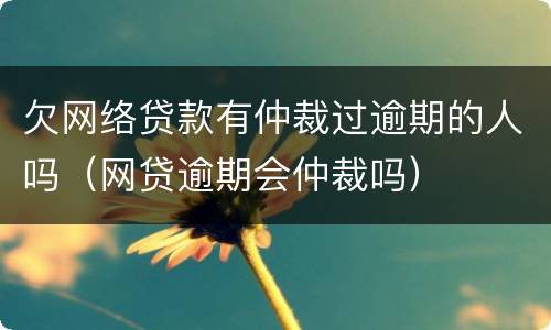 欠网络贷款有仲裁过逾期的人吗（网贷逾期会仲裁吗）