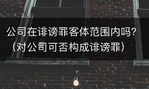 公司在诽谤罪客体范围内吗？（对公司可否构成诽谤罪）