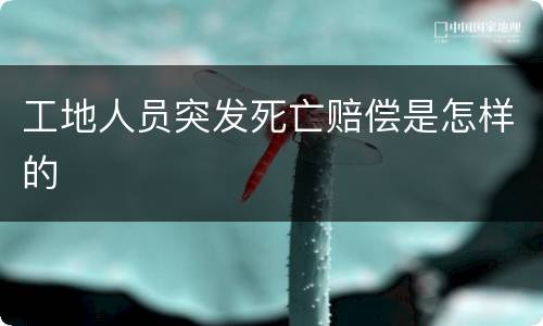 工地人员突发死亡赔偿是怎样的