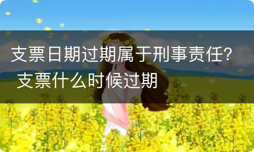 支票日期过期属于刑事责任？ 支票什么时候过期