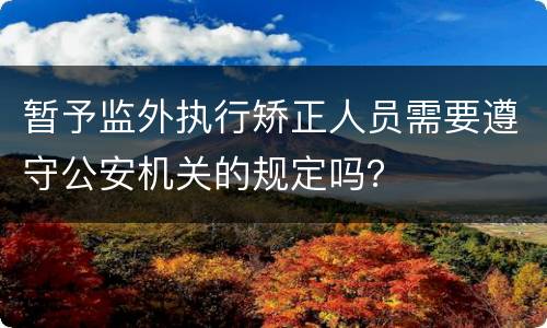 暂予监外执行矫正人员需要遵守公安机关的规定吗？