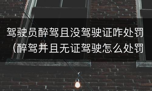驾驶员醉驾且没驾驶证咋处罚（醉驾并且无证驾驶怎么处罚）
