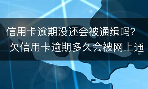 信用卡逾期没还会被通缉吗？ 欠信用卡逾期多久会被网上通缉