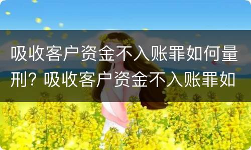 吸收客户资金不入账罪如何量刑? 吸收客户资金不入账罪如何量刑标准