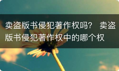卖盗版书侵犯著作权吗？ 卖盗版书侵犯著作权中的哪个权