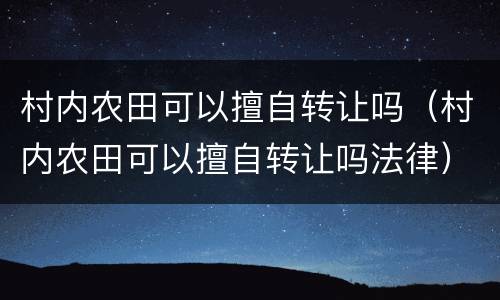 村内农田可以擅自转让吗（村内农田可以擅自转让吗法律）