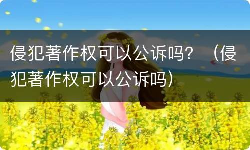 侵犯著作权可以公诉吗？（侵犯著作权可以公诉吗）