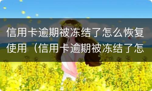 信用卡逾期被冻结了怎么恢复使用（信用卡逾期被冻结了怎么恢复使用额度）