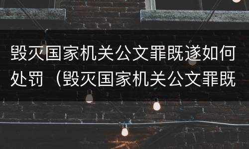 毁灭国家机关公文罪既遂如何处罚（毁灭国家机关公文罪既遂如何处罚案件）
