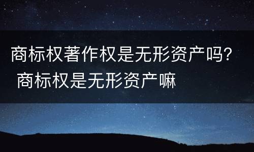 商标权著作权是无形资产吗？ 商标权是无形资产嘛