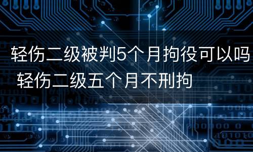 轻伤二级被判5个月拘役可以吗 轻伤二级五个月不刑拘