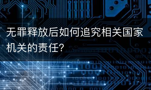 无罪释放后如何追究相关国家机关的责任？