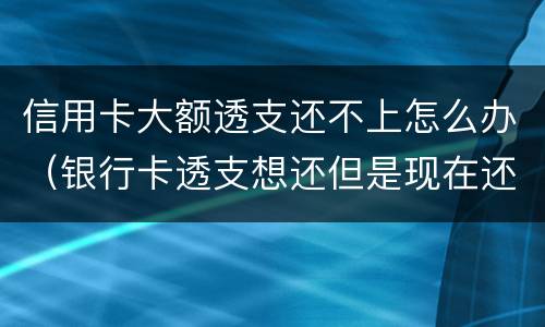 信用卡大额透支还不上怎么办（银行卡透支想还但是现在还不上怎么办）