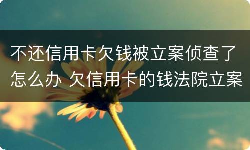 不还信用卡欠钱被立案侦查了怎么办 欠信用卡的钱法院立案了会怎么样
